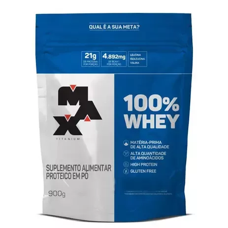 100% Whey Protein Refil 900g Cookies & Cream Max Titanium